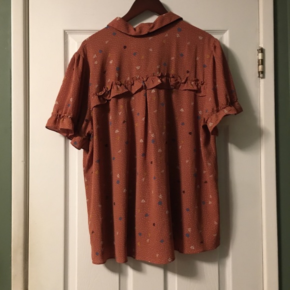 Perch by Blu Pepper Tie Short Sleeve Blouse 3XL - Picture 3 of 8